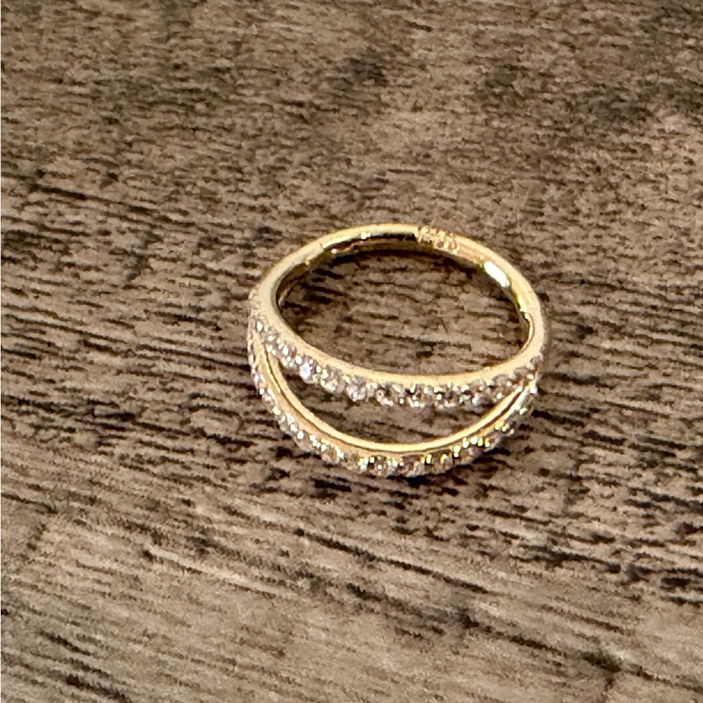 14K Solid Gold Conch Double Hoop Piercing